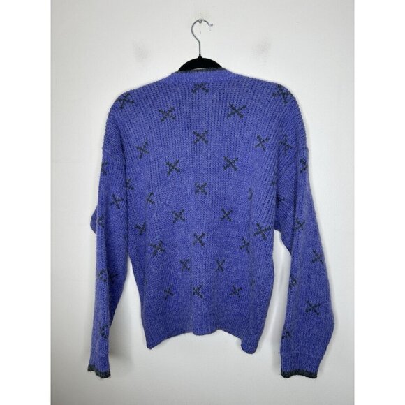 Paris Sport Club Universal Womens Buttons Purple Sweater Cardigan Vtg Size Large - Picture 7 of 9